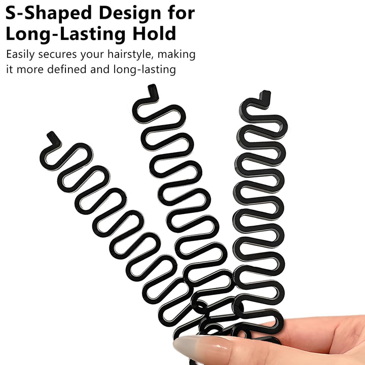 Jaasuee Hair Braiding Tool with Hook and Twist Roller, Black, 5 Count