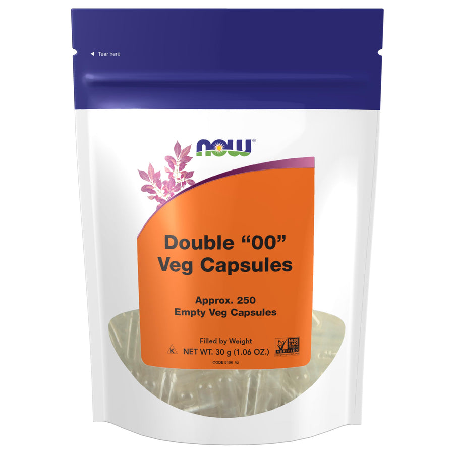 NOW Vegetable Capsules OO Non-Gelatin Vegetarian, 250 Count