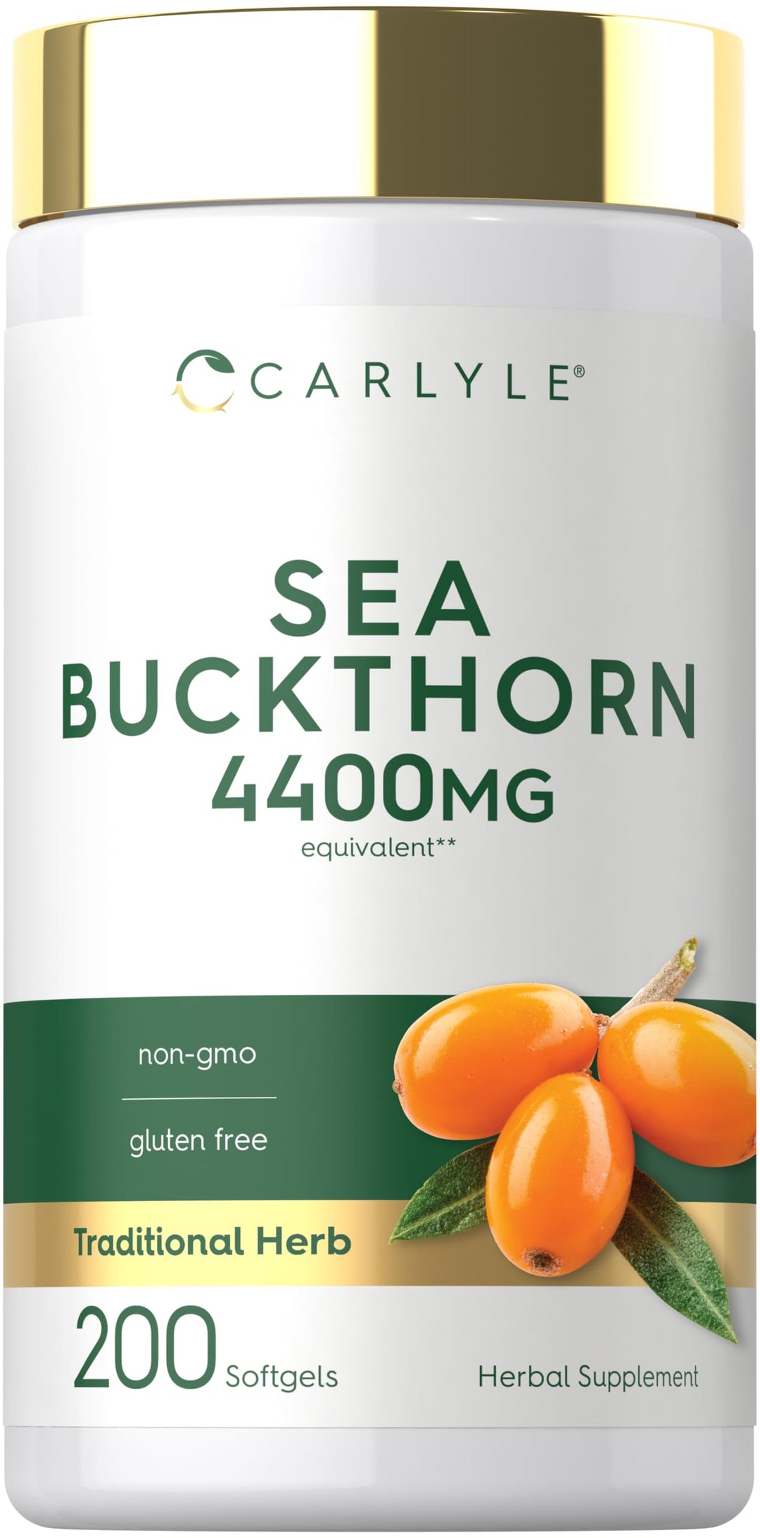 Carlyle Sea Buckthorn Oil Capsules, 4400 mg, 200 Count