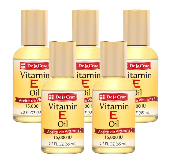 De La Cruz Vitamin E Oil, 15,000 IU, 2.2 fl oz, Pack of 5