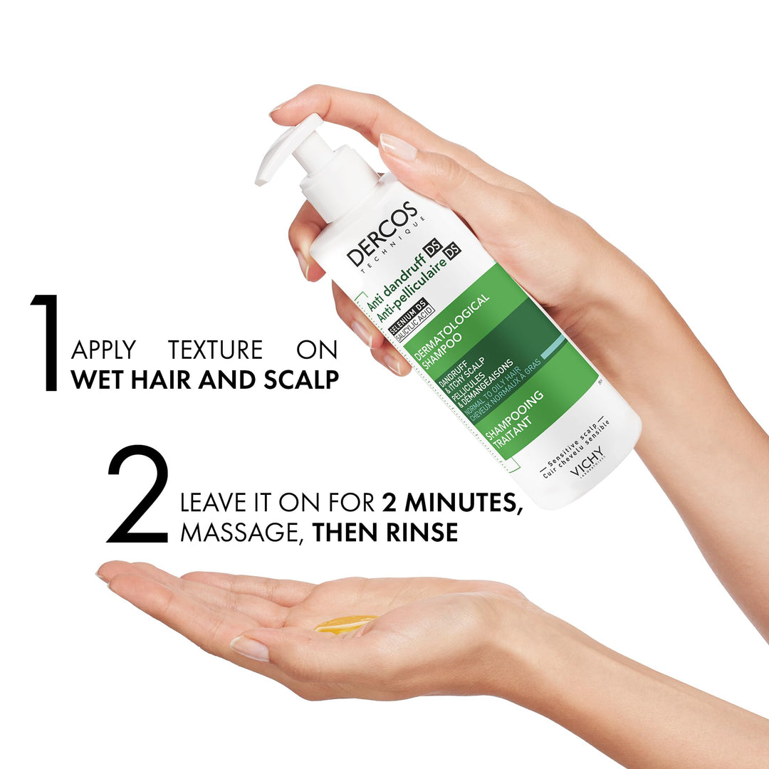 VICHY Dercos Anti-Dandruff Shampoo for Oily Hair, 390 ml