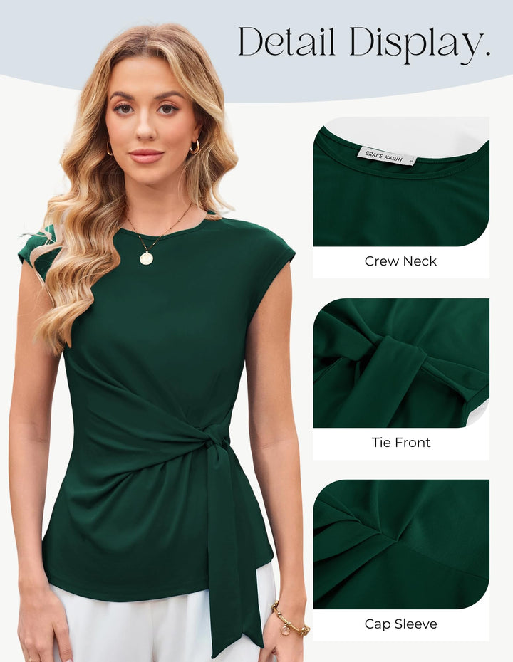GRACE KARIN Blouse, Dark Green, XL
