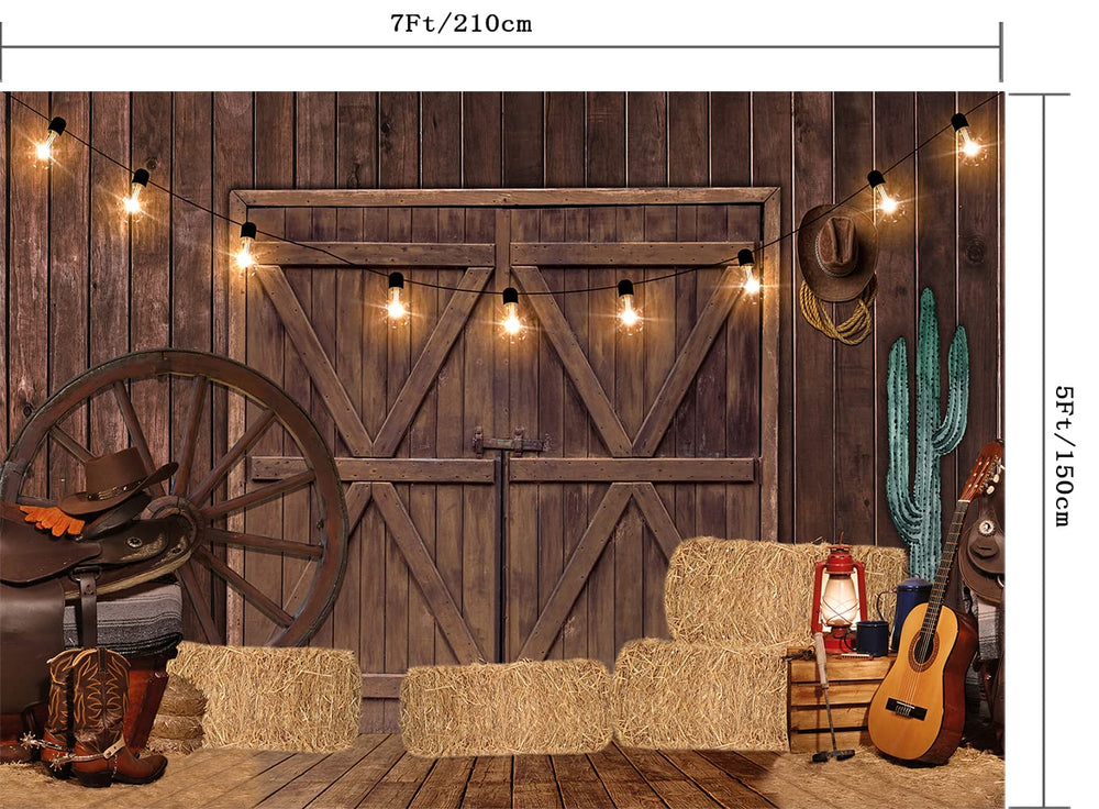 CapiSco Western Cowboy Party Backdrop, 7x5FT