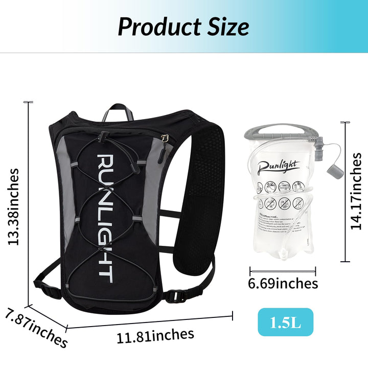 Runlight Running Vest, Black, One Size