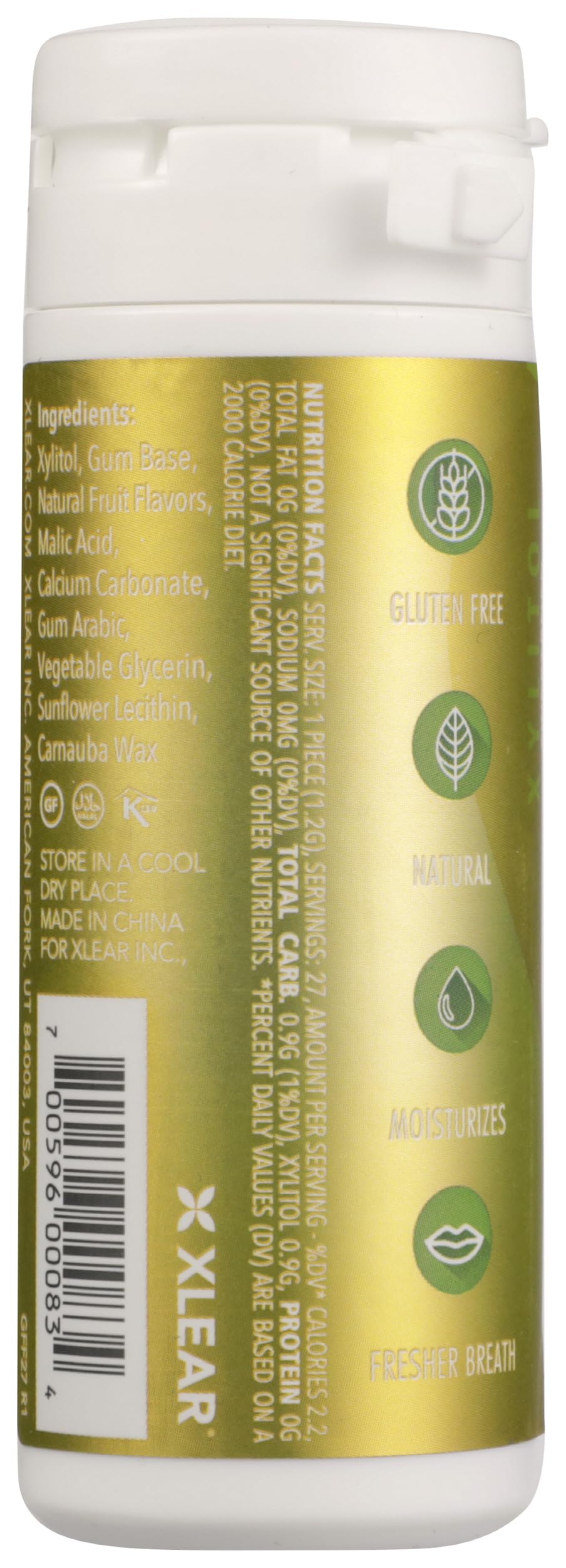 Xlear Spry Gum, Fruit, 30 Count