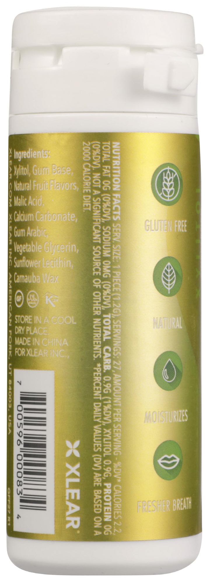 Xlear Spry Gum, Fruit, 30 Count