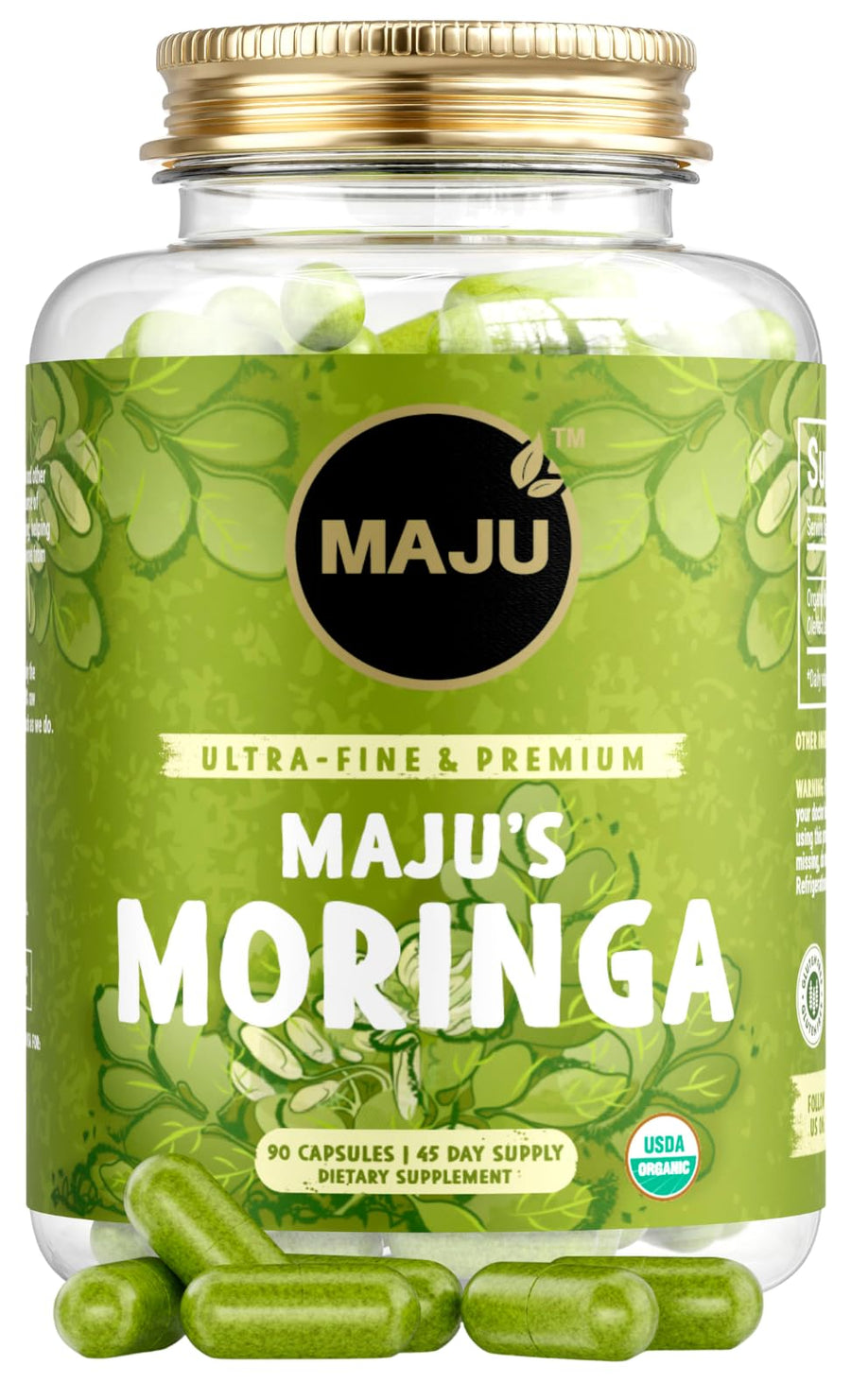 Maju Superfoods Organic Moringa Capsules, 90 Count