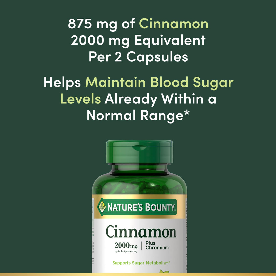 Nature's Bounty Cinnamon Plus Chromium, 60 Count