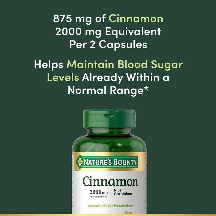 Nature's Bounty Cinnamon Plus Chromium, 60 Count