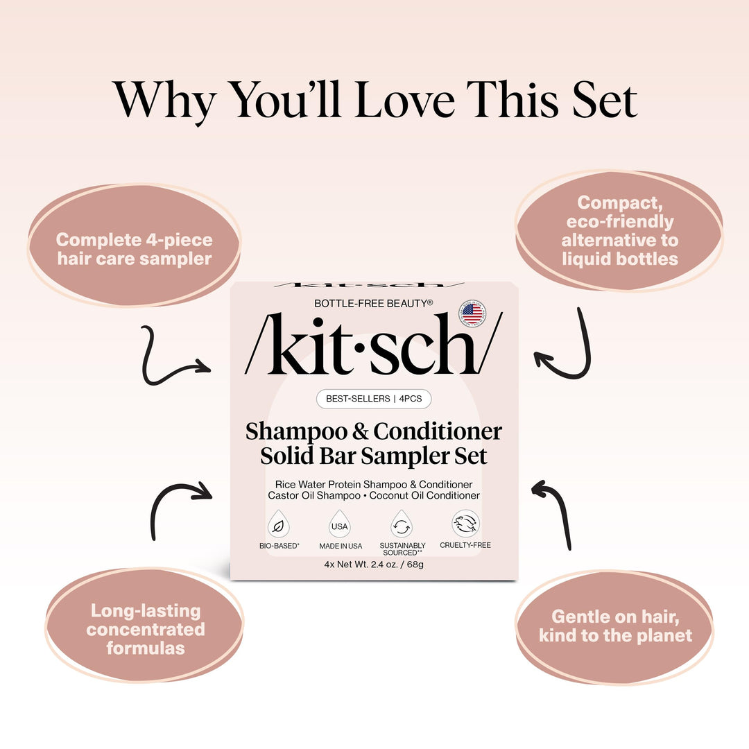 Kitsch Shampoo and Conditioner Bar Set, 4 Count
