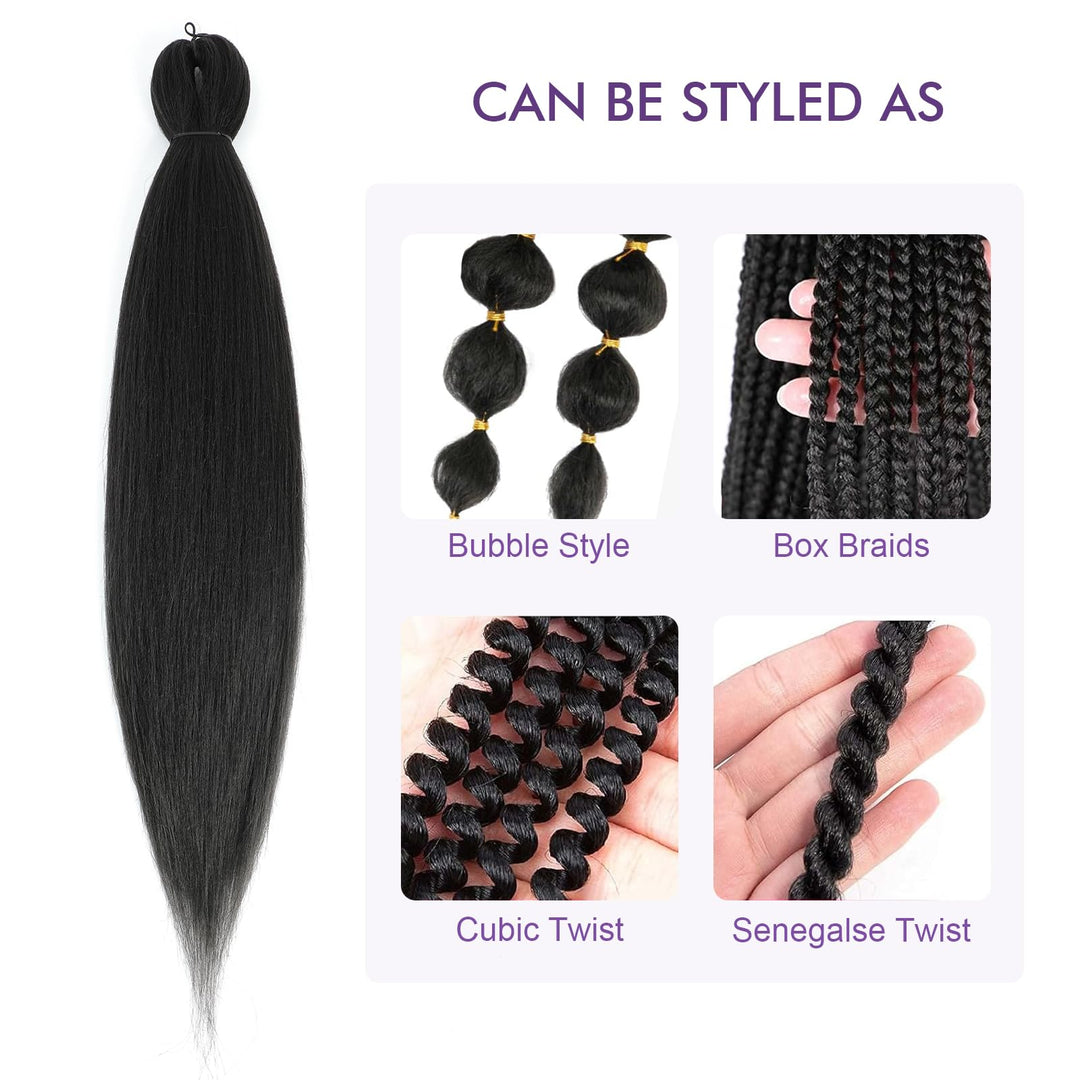 ROSDINA Pre-Stretched Braiding Hair, 2#, 8 Count