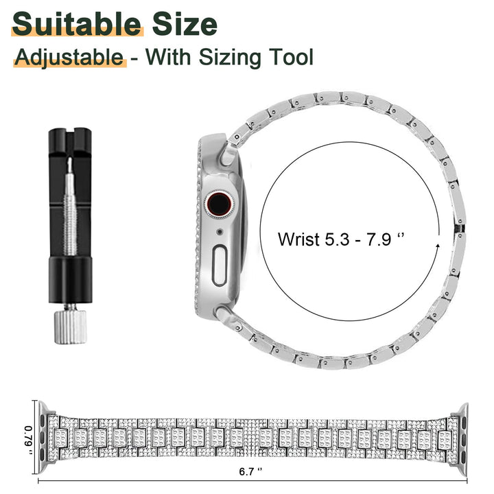 Mosonio Apple Watch Band And Case, AA-silver, 49mm