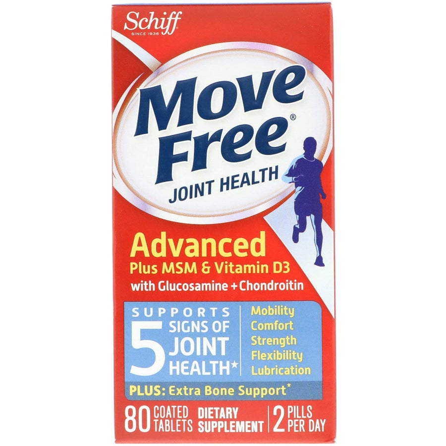 Schiff Move Free Joint Health Plus MSM & Vitamin D3, 80 Count