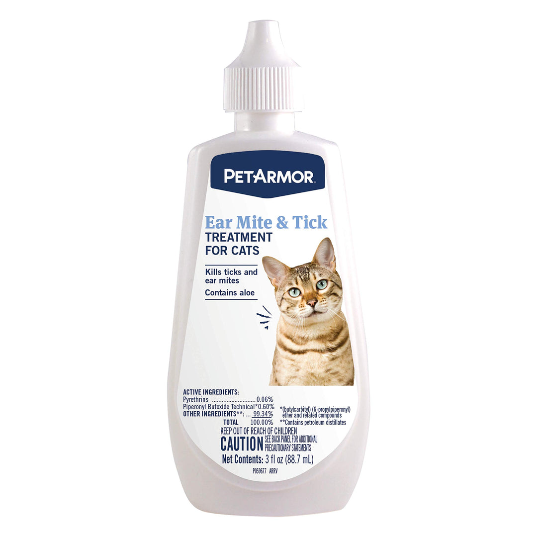 PetArmor Ear Mite and Tick Treatment for Cats, 3 fl oz