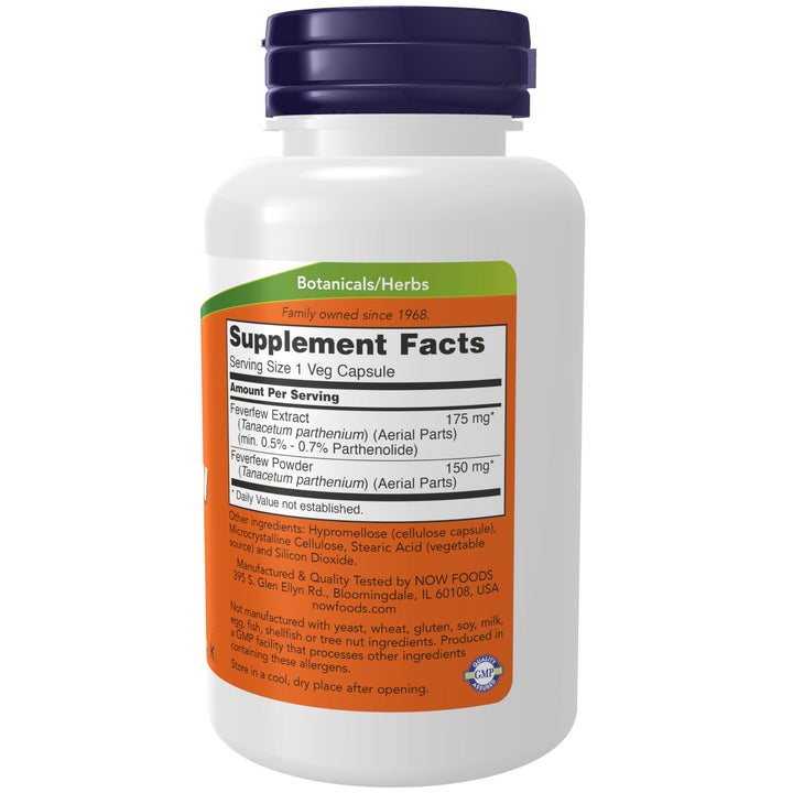 NOW Feverfew, 100 Count