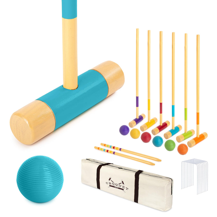 GoSports Standard Croquet Set, Natural, 6 Count