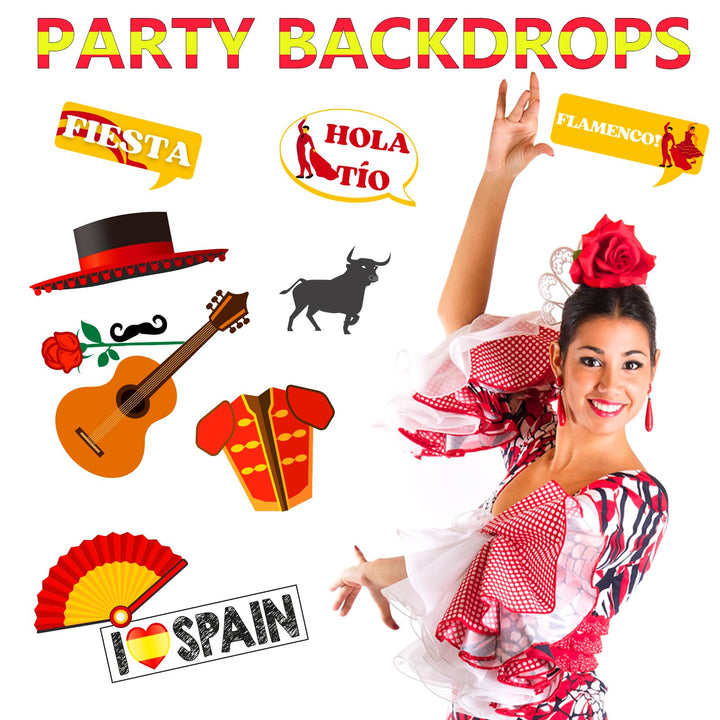 Htabiol Spanish Photo Booth Props, 37 Count