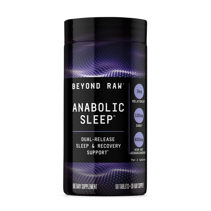 BEYOND RAW Anabolic Sleep Duel-Release Stress Sleep and Recovery Support, 60 Count