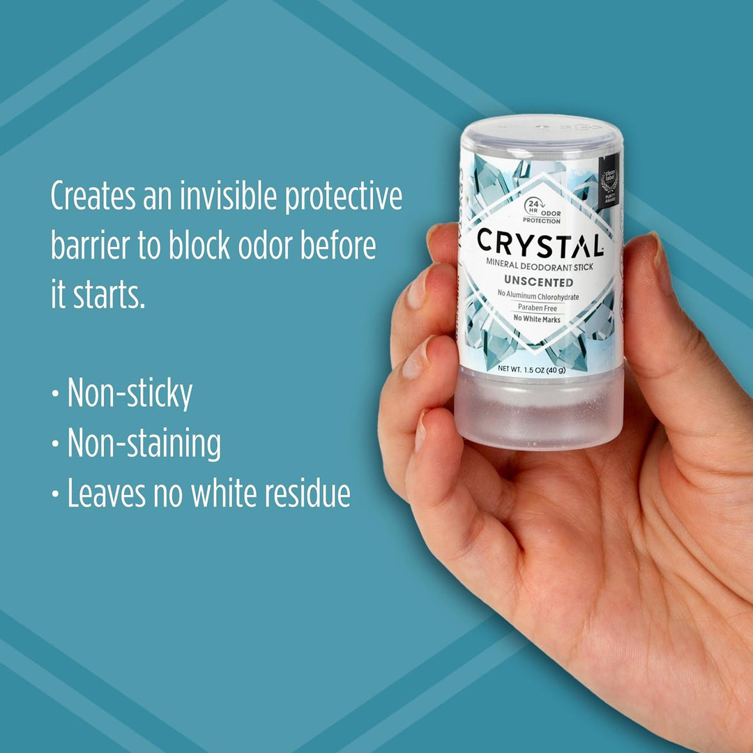 CRYSTAL Deodorant Mineral Deodorant Stick, Unscented, 1.5 fl oz