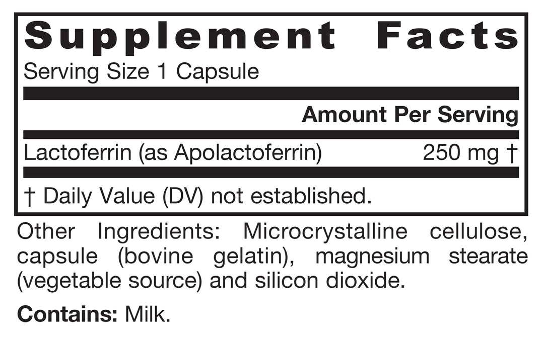 Jarrow Formulas Lactoferrin, 250 mg, 60 Count
