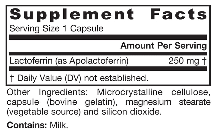 Jarrow Formulas Lactoferrin, 250 mg, 60 Count