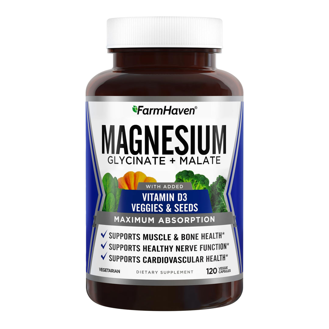 FarmHaven Magnesium Glycinate and Malate Complex, 120 Count