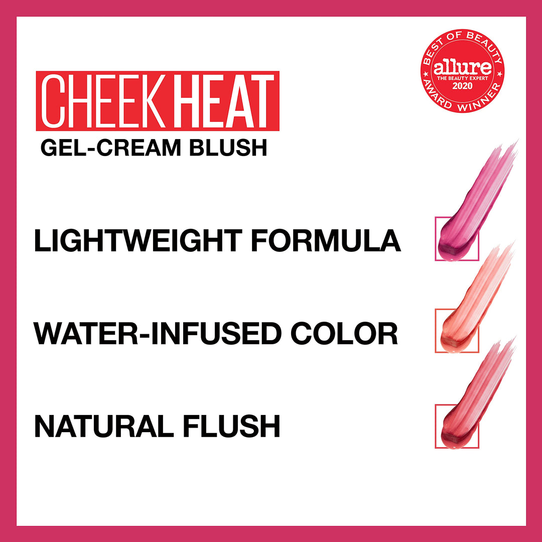 Maybelline New York Cheek Heat Gel Cream Blush, Fuchsia Spark, 0.27 fl oz
