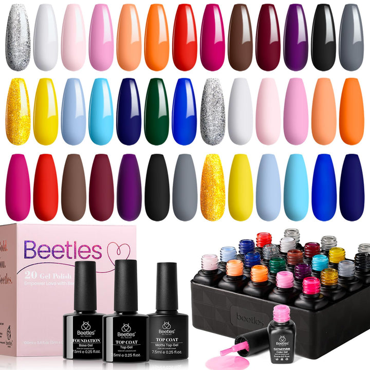 beetles Gel Polish Nail Set, 20 Colours