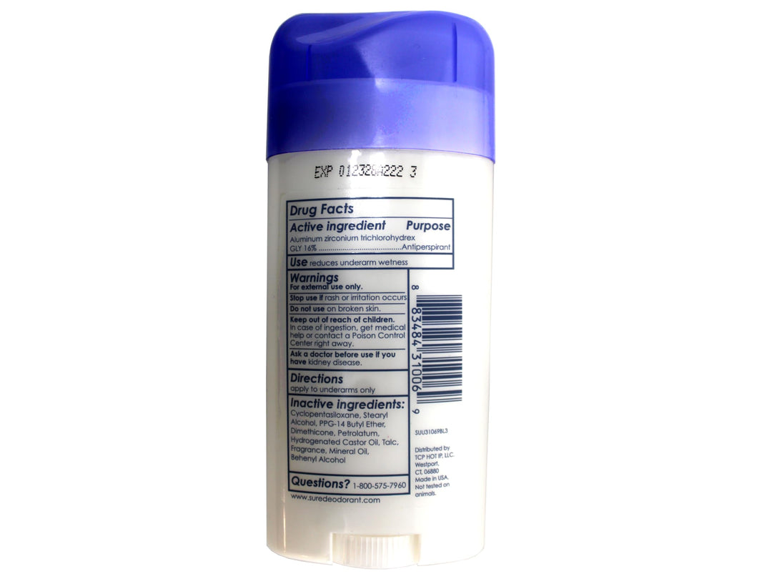 Sure Invisible Solid Deodorant, Fresh & Cool, 2.6 oz, Pack of 3