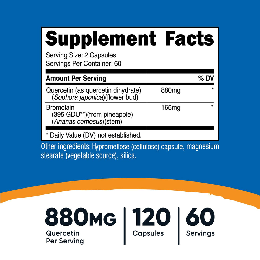 Nutricost Quercetin with Bromelain, 880 mg, 60 Servings