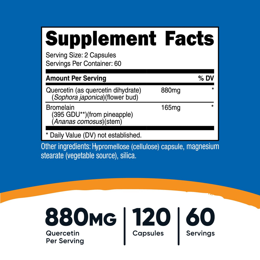 Nutricost Quercetin with Bromelain, 880 mg, 60 Servings