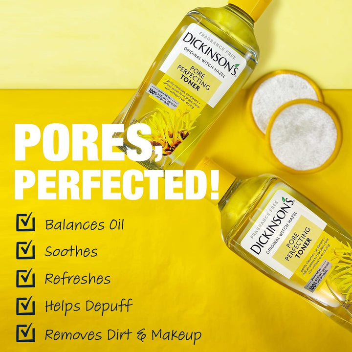 Dickinson's Original Witch Hazel Pore Perfecting Toner, Fragrance Free, 16 oz