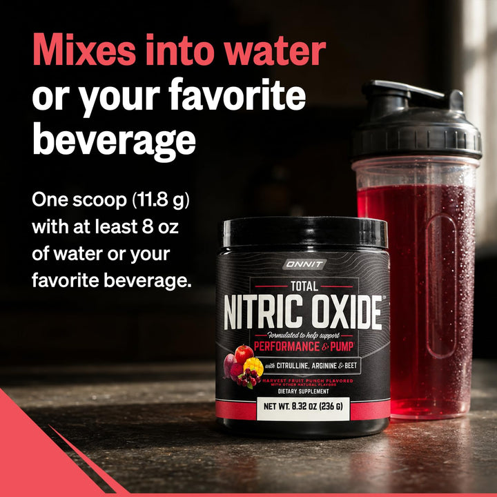 ONNIT Total Nitric Oxide Pre Workout Powder, Harvest Fruit, 20 Servings