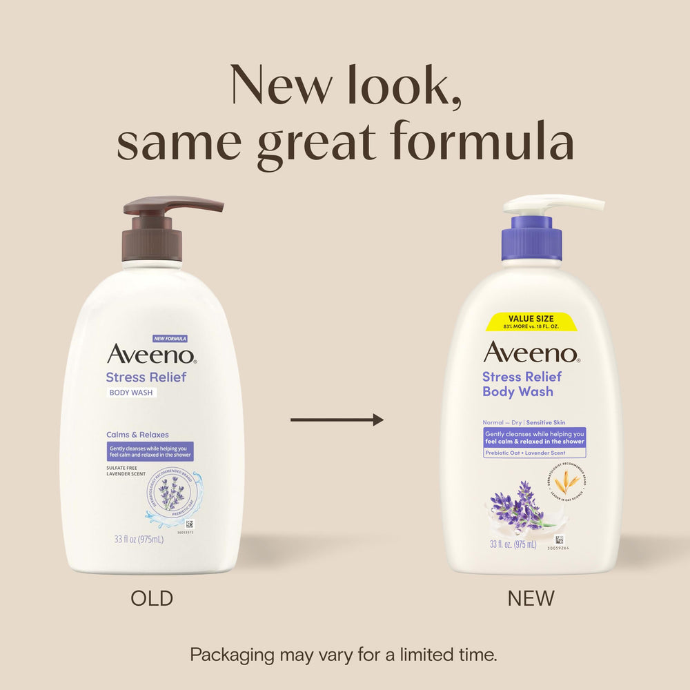 Aveeno Stress Relief Body Wash, Lavender, 33 fl oz