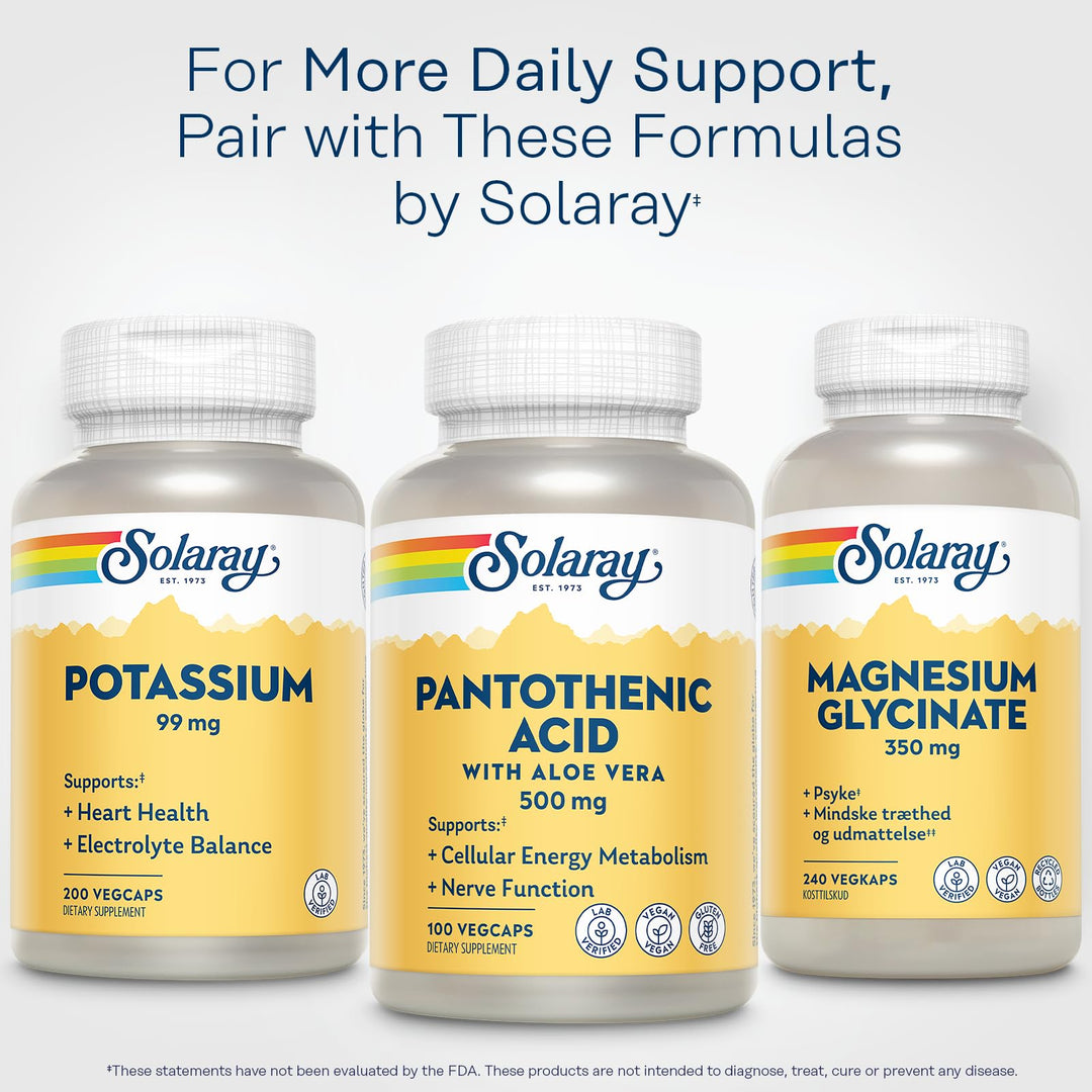 SOLARAY Pantothenic Acid, 500 mg, 100 Count
