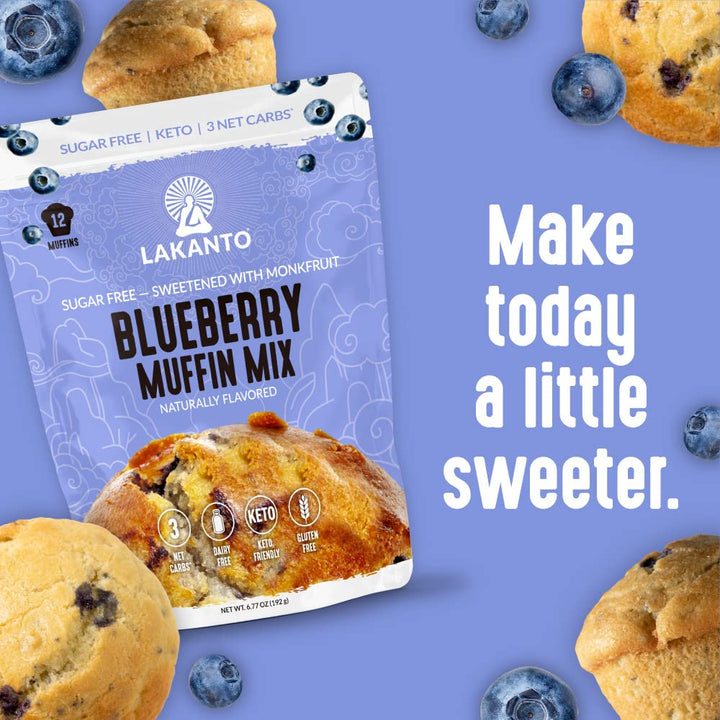 Lakanto Blueberry Muffin Mix, Sugar Free, Gluten Free, 12 Count
