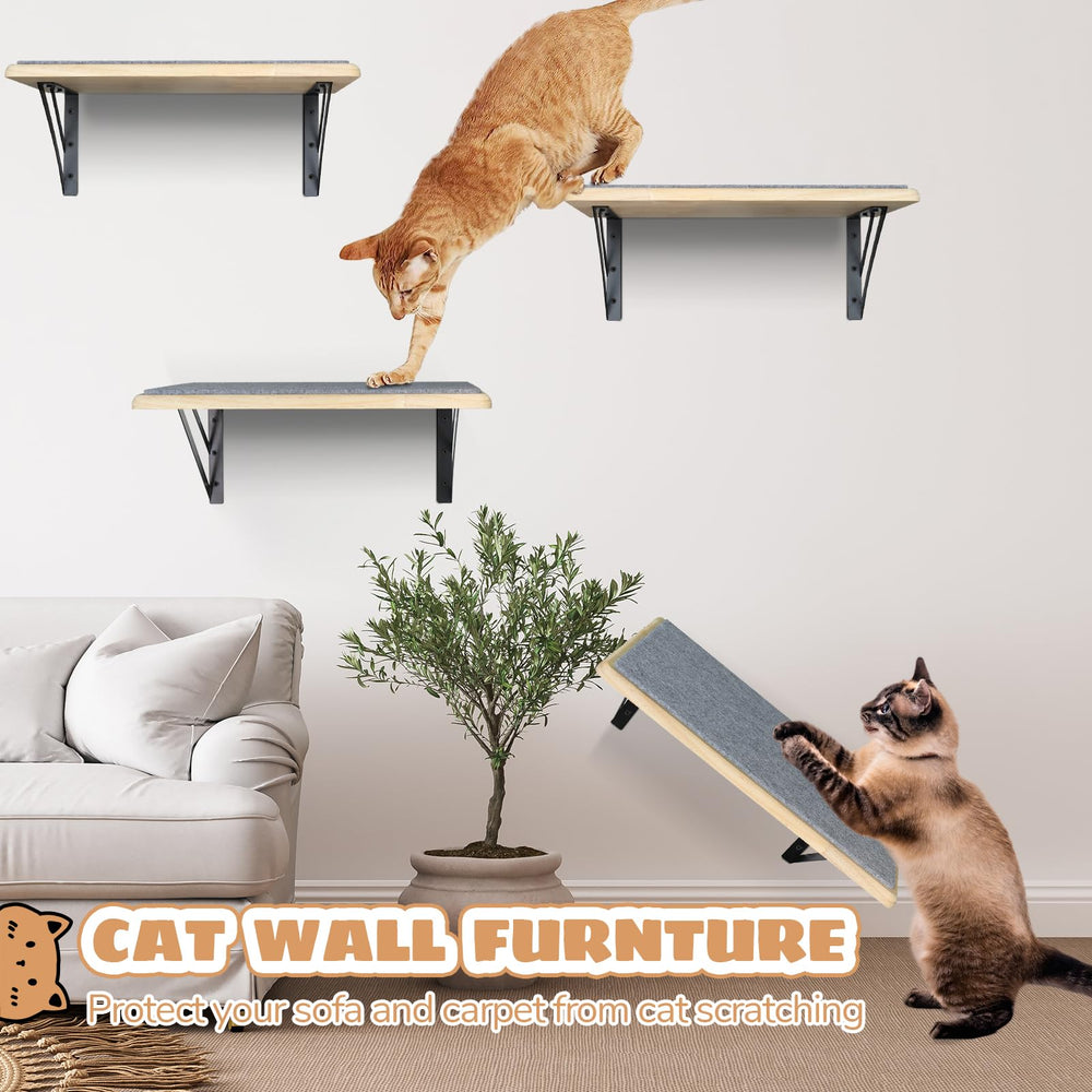 GADKE Cat Wall Shelves, Burlywood, 2 Count