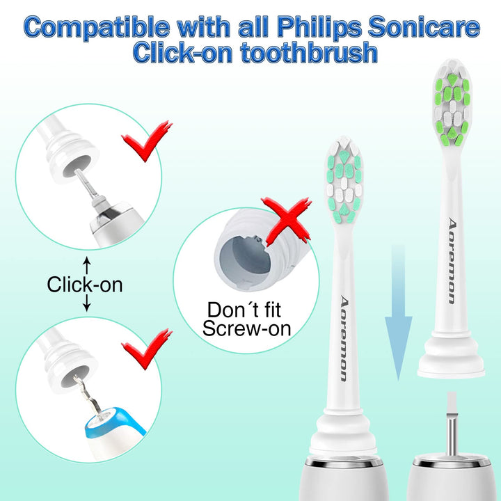 Aoremon Replacement Toothbrush Heads, 6 Count