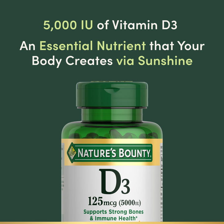 Nature's Bounty Vitamin D3 Dietary Supplement, 150 Count