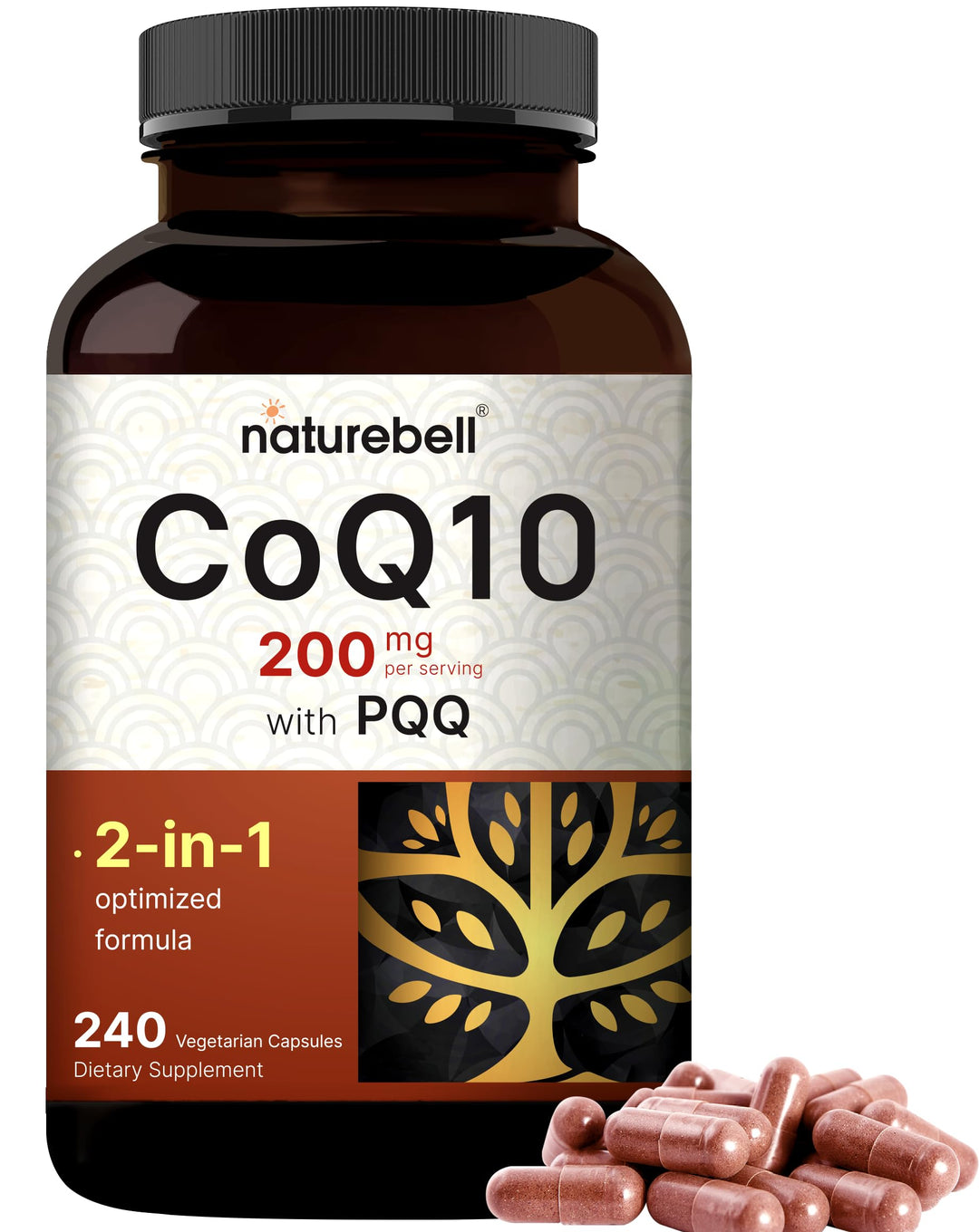 NatureBell CoQ10 Ubiquinone with PQQ, 200 mg, 240 Count