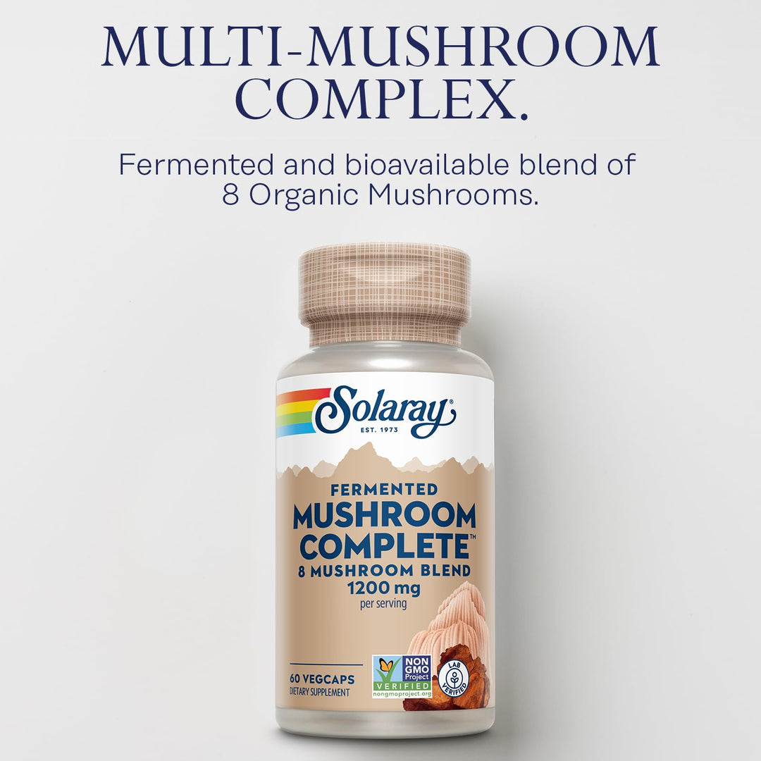 SOLARAY Fermented Mushroom Complete Capsules, 60 Count