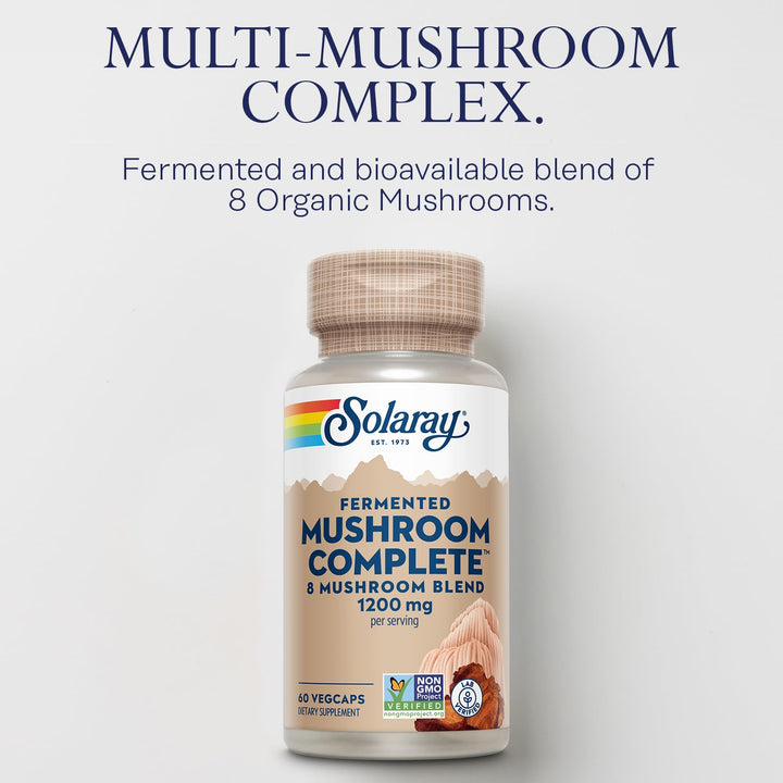 SOLARAY Fermented Mushroom Complete Capsules, 60 Count