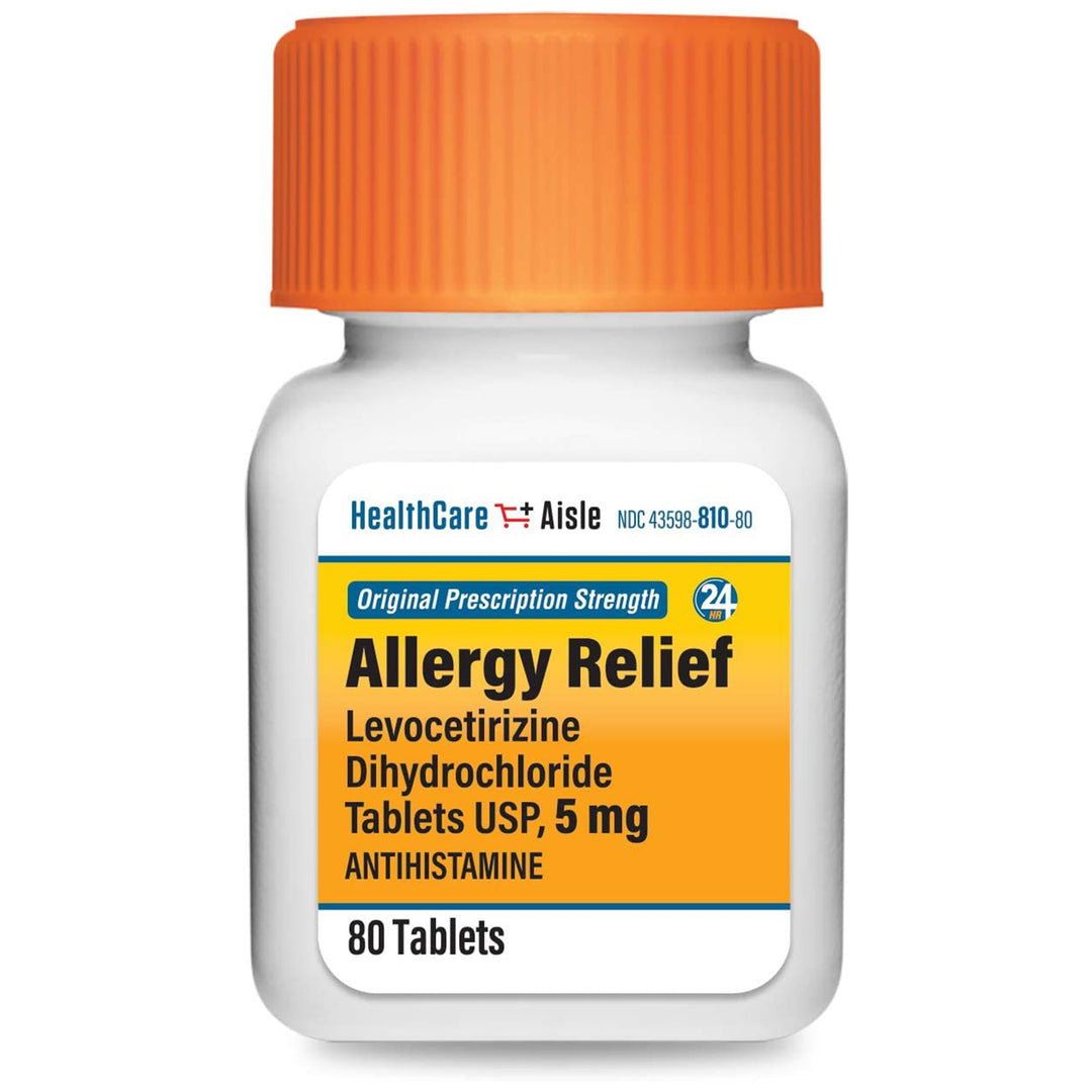 HealthCareAisle Levocetirizine Dihydrochloride Tablets USP, 5 mg, 80 Count