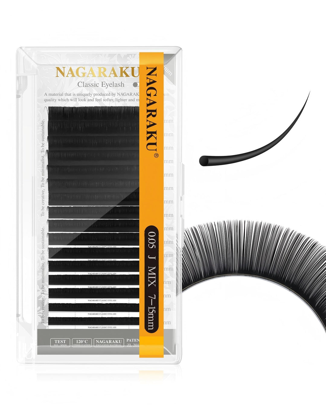 NAGARAKU Eyelash Extensions, 0.05mm J Curl, 7-15mm Mix Tray