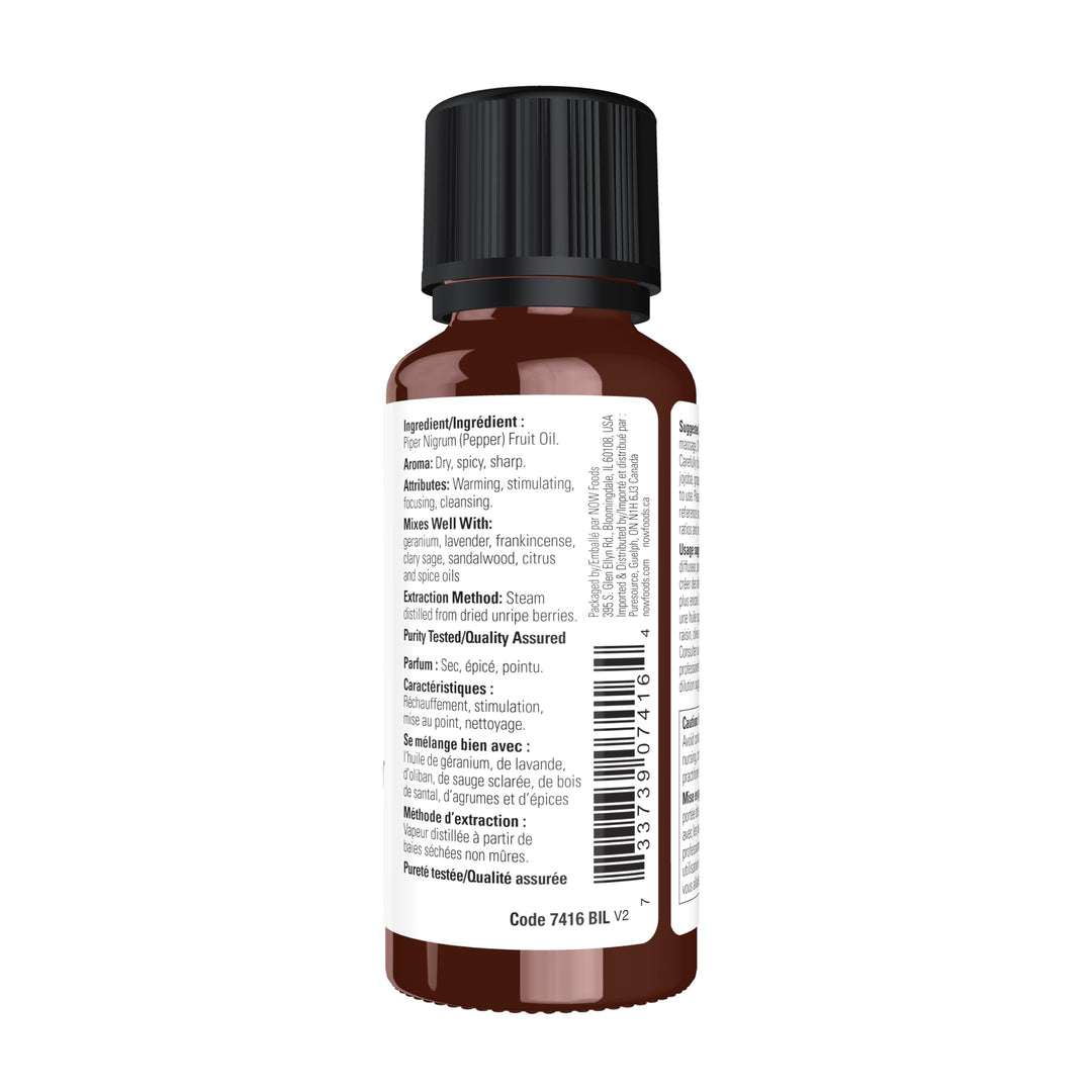NOW Black Pepper Essential Oil, 1 fl oz