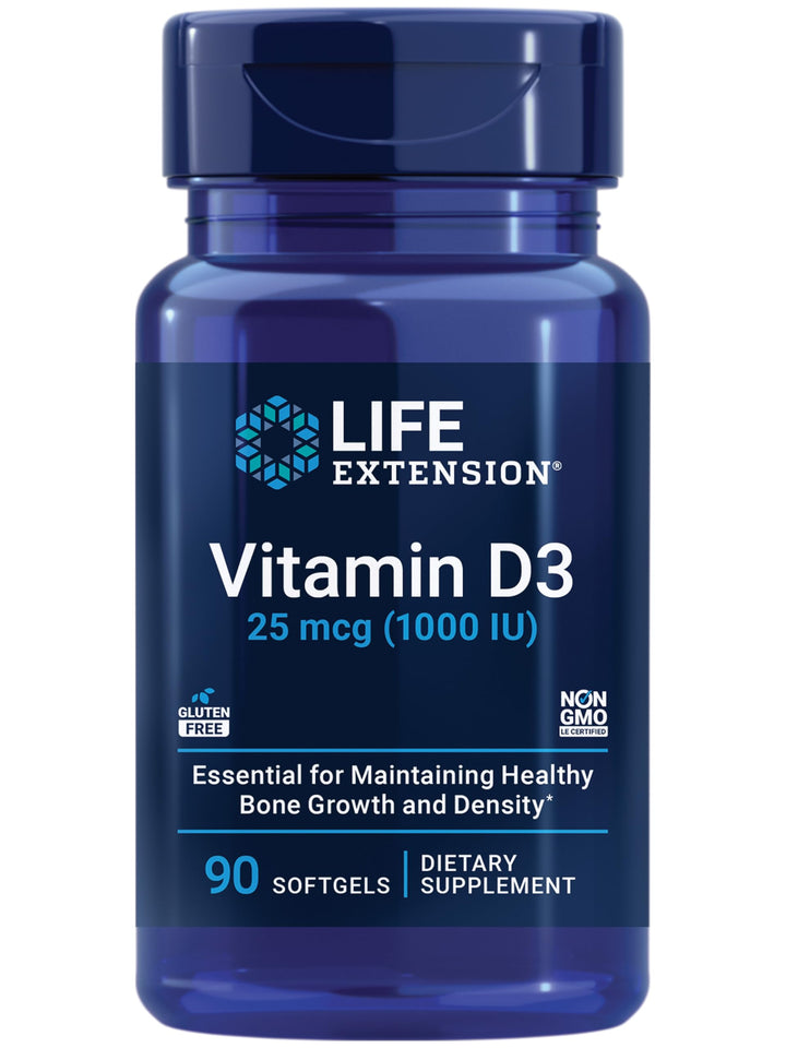 Life Extension Vitamin D3, 25 mcg (1000 IU), 90 Count
