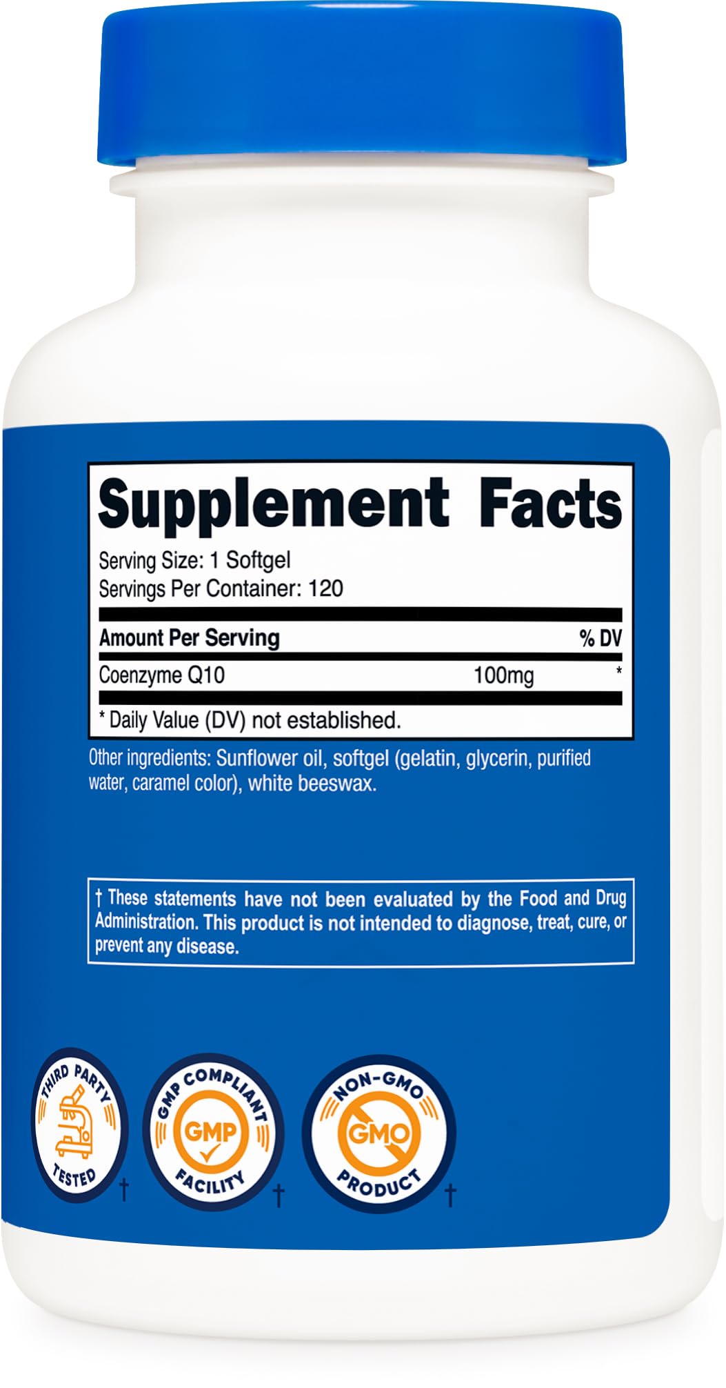 Nutricost CoQ10 Softgels, 100 mg, 120 Count