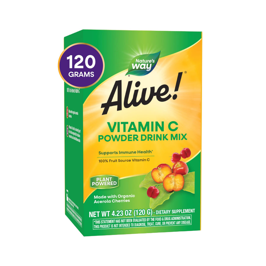 Nature's Way Alive Fruit Source Vitamin C Drink Mix Powder, Organic Acerola Fruit, 4.23 oz
