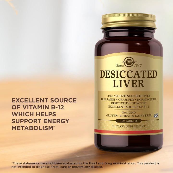 Solgar Desiccated Liver, 100 Count
