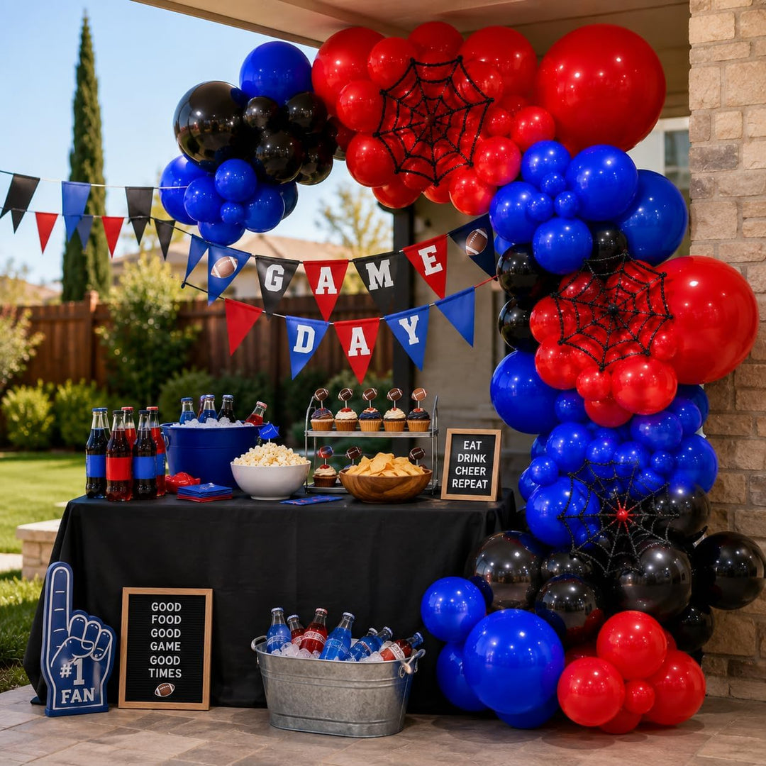 Togvu Balloon Arch Kit, Blue Black Red, 101 Count